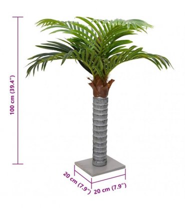 vidaXL Artificial Palm Tree 6 Leaves 100 cm Green
