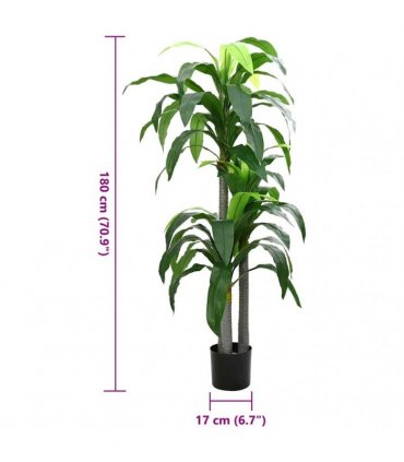 vidaXL Artificial Dracaena Tree 36 Leaves 180 cm Green
