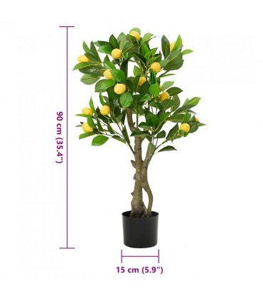 vidaXL Artificial Lemon Tree 234 Leaves 90 cm Green