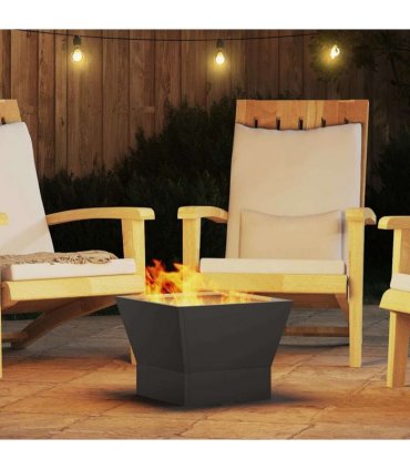 vidaXL Fire Pit Black 40 x 40 x 35 cm Steel — Colour: Cold-rolled steel/black, Size: 40 x 40 x 30 cm