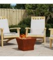 vidaXL Fire Pit Brown 40 x 40 x 35 cm Weathering Steel — Colour: Weathering steel/brown, Size: 40 x 40 x 30 cm