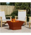 vidaXL Fire Pit Brown 60 x 60 x 35 cm Weathering Steel — Colour: Weathering steel/brown