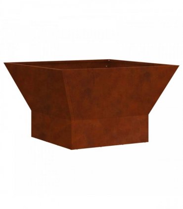 vidaXL Fire Pit Brown 60 x 60 x 35 cm Weathering Steel — Colour: Weathering steel/brown