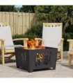 vidaXL Fire Pit Black 60 x 60 x 40 cm Steel — Colour: Cold-rolled steel/black
