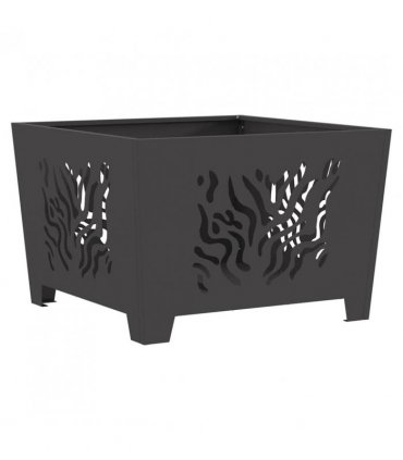 vidaXL Fire Pit Black 60 x 60 x 40 cm Steel — Colour: Cold-rolled steel/black