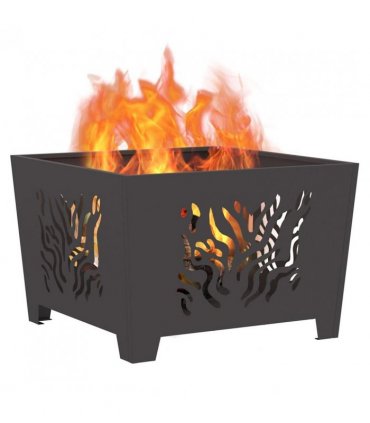 vidaXL Fire Pit Black 60 x 60 x 40 cm Steel — Colour: Cold-rolled steel/black