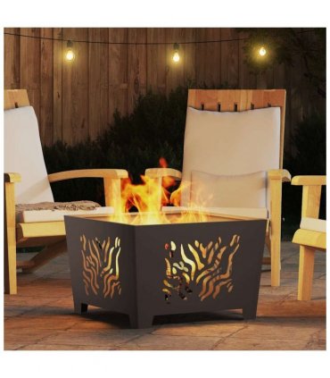 vidaXL Fire Pit Black 60 x 60 x 40 cm Steel — Colour: Cold-rolled steel/black