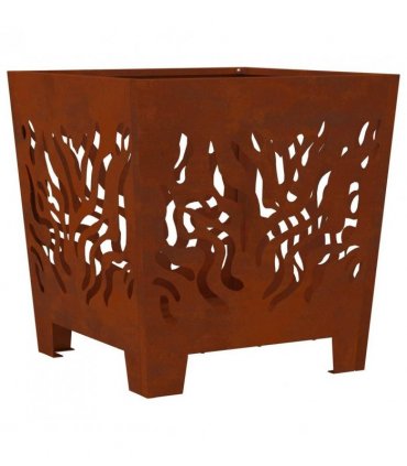 vidaXL Fire Pit Brown 40 x 40 x 40 cm Weathering steel — Colour: Weathering steel/brown