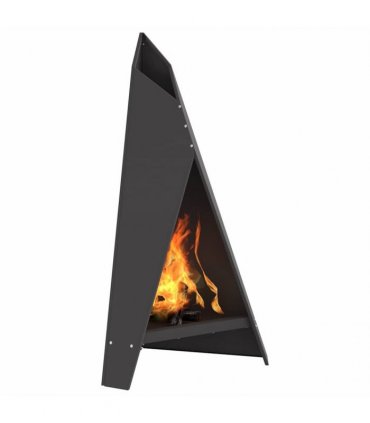 vidaXL Fire Pit Black 58 x 40 x 100 cm Steel — Colour: Cold-rolled steel/black