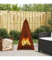 vidaXL Fire Pit Brown 58 x 40 x 100 cm Weathering Steel — Colour: Weathering steel/brown