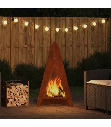 vidaXL Fire Pit Brown 58 x 40 x 100 cm Weathering Steel — Colour: Weathering steel/brown