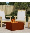vidaXL Fire Pit Brown 60 x 60 x 30 cm Weathering Steel — Colour: Weathering steel/brown
