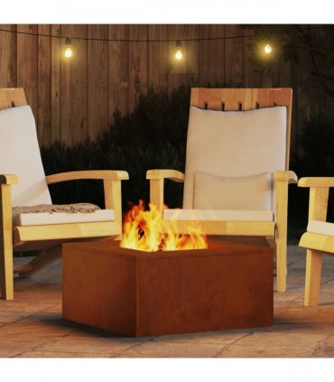 vidaXL Fire Pit Brown 60 x 60 x 30 cm Weathering Steel — Colour: Weathering steel/brown