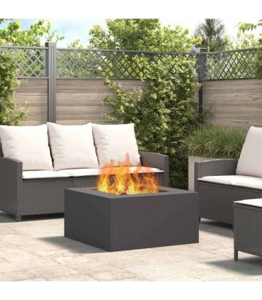 vidaXL Fire Pit Black 80 x 80 x 40 cm Steel — Colour: Cold-rolled steel/black