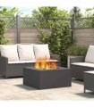 vidaXL Fire Pit Black 80 x 80 x 40 cm Steel — Colour: Cold-rolled steel/black