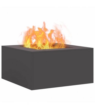vidaXL Fire Pit Black 80 x 80 x 40 cm Steel — Colour: Cold-rolled steel/black