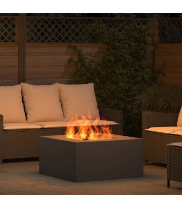 vidaXL Fire Pit Black 80 x 80 x 40 cm Steel — Colour: Cold-rolled steel/black