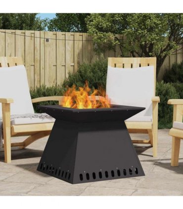 vidaXL Fire Pit Black 60 x 60 x 50 cm Steel — Colour: Cold-rolled steel/black