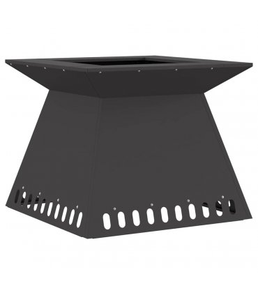 vidaXL Fire Pit Black 60 x 60 x 50 cm Steel — Colour: Cold-rolled steel/black