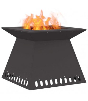 vidaXL Fire Pit Black 60 x 60 x 50 cm Steel — Colour: Cold-rolled steel/black