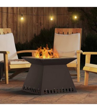 vidaXL Fire Pit Black 60 x 60 x 50 cm Steel — Colour: Cold-rolled steel/black