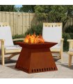vidaXL Fire Pit Brown 60 x 60 x 50 cm Weathering Steel — Colour: Weathering steel/brown