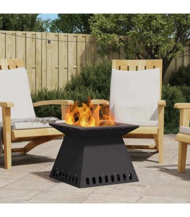 vidaXL Fire Pit Black 48 x 48 x 40 cm Steel — Colour: Cold-rolled steel/black