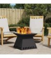 vidaXL Fire Pit Black 48 x 48 x 40 cm Steel — Colour: Cold-rolled steel/black