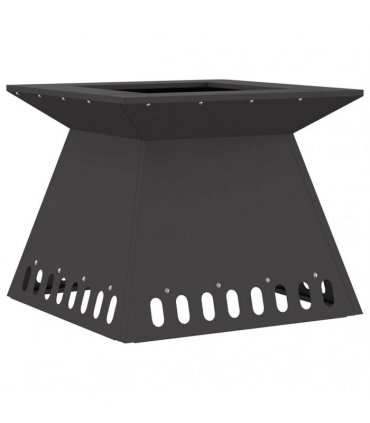 vidaXL Fire Pit Black 48 x 48 x 40 cm Steel — Colour: Cold-rolled steel/black