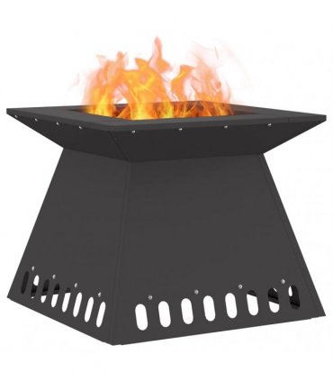 vidaXL Fire Pit Black 48 x 48 x 40 cm Steel — Colour: Cold-rolled steel/black