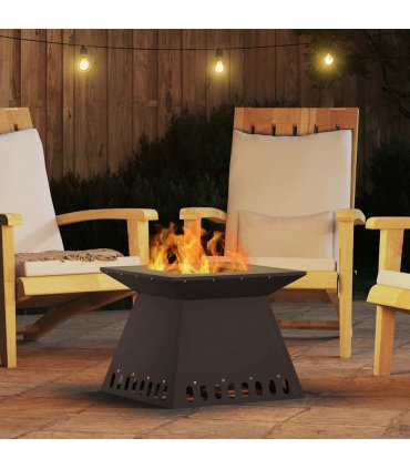vidaXL Fire Pit Black 48 x 48 x 40 cm Steel — Colour: Cold-rolled steel/black