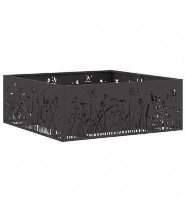 vidaXL Fire Pit Black 80 x 80 x 30 cm Steel — Colour: Cold-rolled steel/black