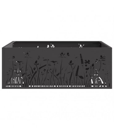 vidaXL Fire Pit Black 80 x 80 x 30 cm Steel — Colour: Cold-rolled steel/black