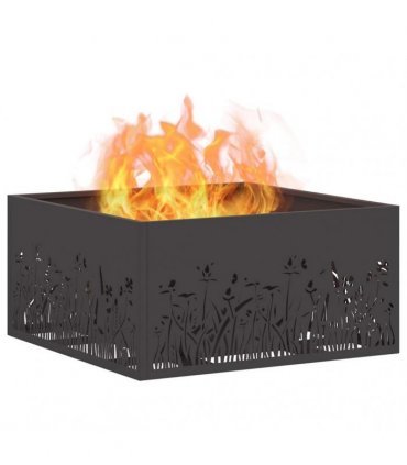 vidaXL Fire Pit Black 60 x 60 x 30 cm Steel — Colour: Cold-rolled steel/black — V0672058081