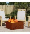 vidaXL Fire Pit Brown 60 x 60 x 30 cm Weathering Steel — Colour: Weathering steel/brown — V0672058082
