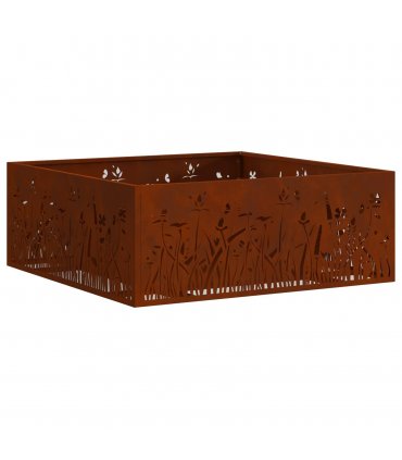 vidaXL Fire Pit Brown 80 x 80 x 30 cm Weathering Steel — Colour: Weathering steel/brown