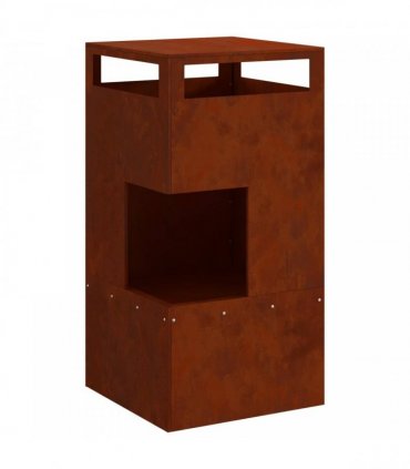 vidaXL Fire Pit Brown 50 x 50 x 100 cm Weathering Steel — Colour: Weathering steel/brown