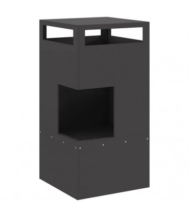 vidaXL Fire Pit Black 50 x 50 x 100 cm Steel — Colour: Cold-rolled steel/black