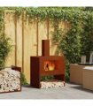 vidaXL Fire Pit Brown 60 x 40 x 96 cm Weathering Steel — Colour: Weathered steel/brown
