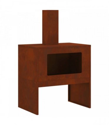vidaXL Fire Pit Brown 60 x 40 x 96 cm Weathering Steel — Colour: Weathered steel/brown