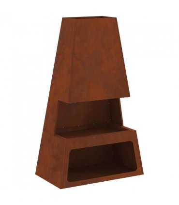 vidaXL Fire Pit Brown 60 x 35 x 100 cm Weathering Steel — Colour: Weathering steel/brown