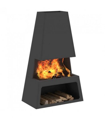 vidaXL Fire Pit Black 60 x 35 x 100 cm Steel — Colour: Cold-rolled steel/black