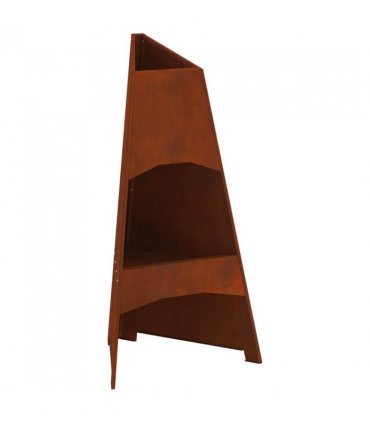 vidaXL Fire Pit Brown 50 x 50 x 95 cm Weathering Steel — Colour: Weathering steel/brown