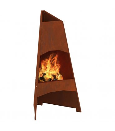 vidaXL Fire Pit Brown 50 x 50 x 95 cm Weathering Steel — Colour: Weathering steel/brown