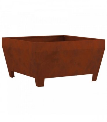 vidaXL Fire Pit Brown 80 x 80 x 43 cm Weathering Steel — Colour: Weathering steel/brown