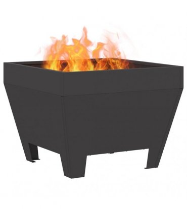 vidaXL Fire Pit Black 50 x 50 x 38 cm Steel — Colour: Cold-rolled steel/black