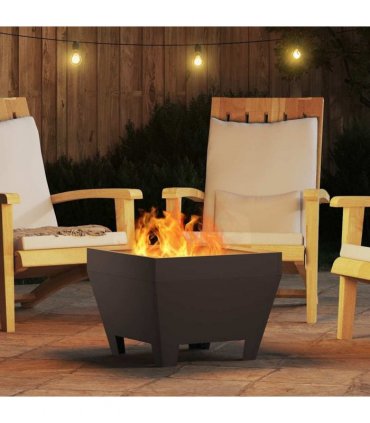 vidaXL Fire Pit Black 50 x 50 x 38 cm Steel — Colour: Cold-rolled steel/black