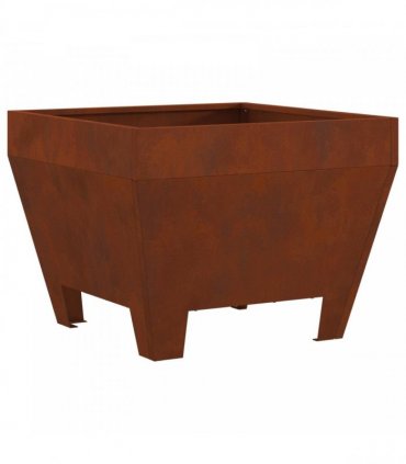 vidaXL Fire Pit Brown 50 x 50 x 38 cm Weathering Steel — Colour: Weathering steel/brown