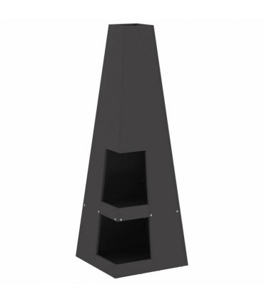 vidaXL Fire Pit Black 35 x 35 x 100 cm Steel — Colour: Cold-rolled steel/black