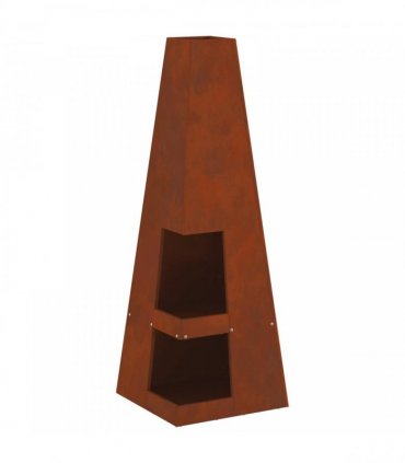 vidaXL Fire Pit Brown 35 x 35 x 100 cm Weather Steel — Colour: Weathering steel/brown